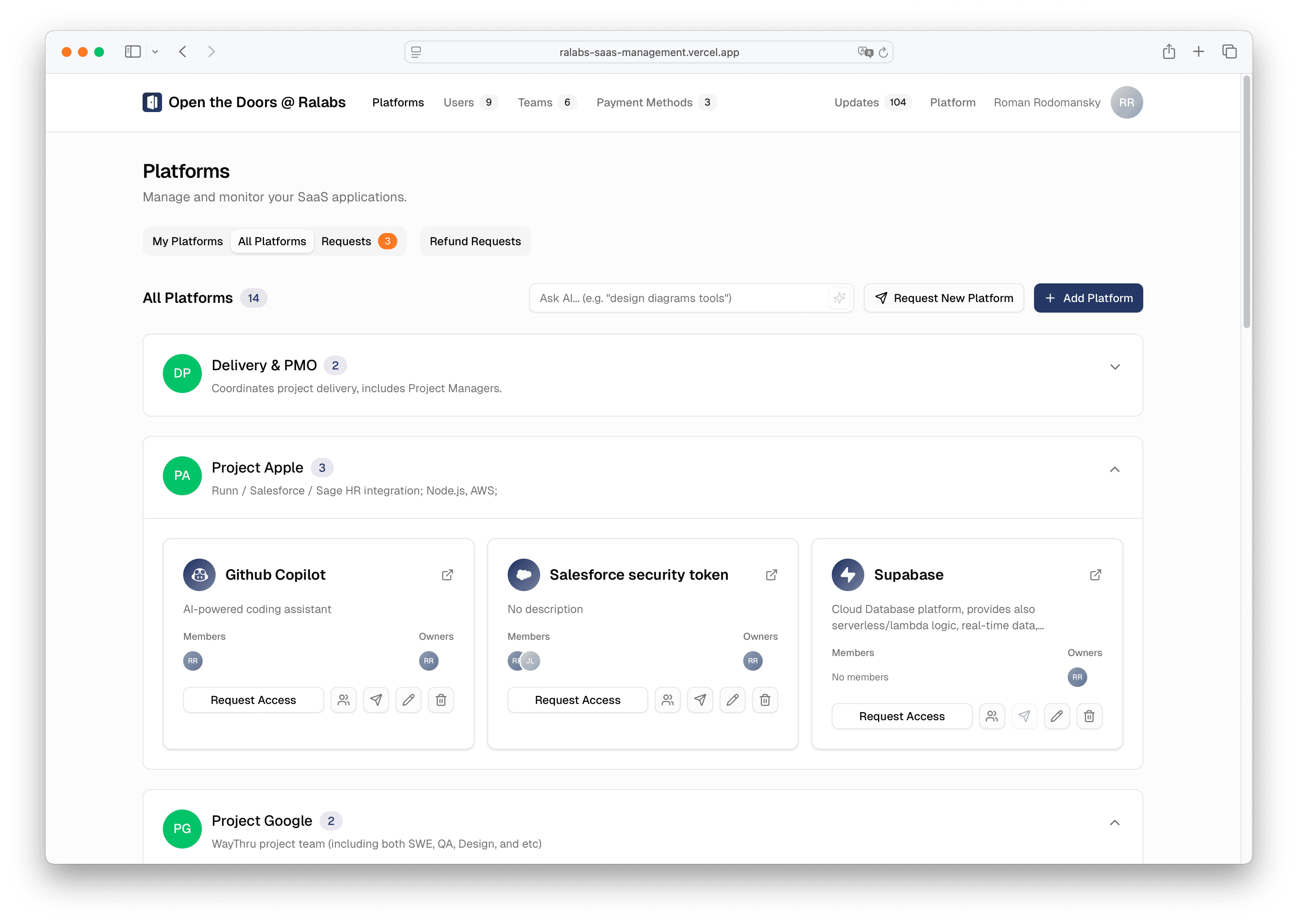 Open the Doors platform overview